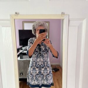 Sandiva Blue and Gray Women's Tunic Top